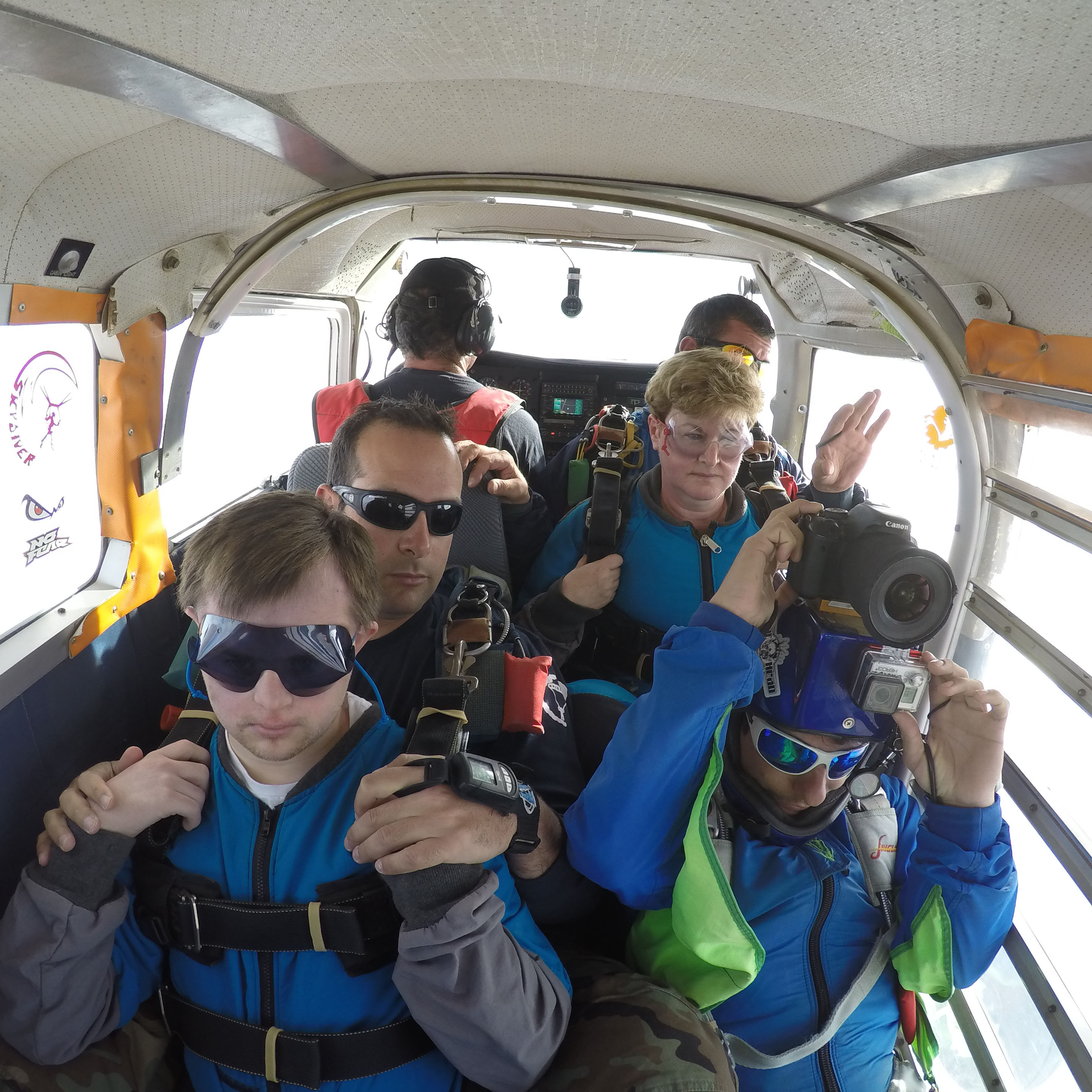 In the plane on the way up!