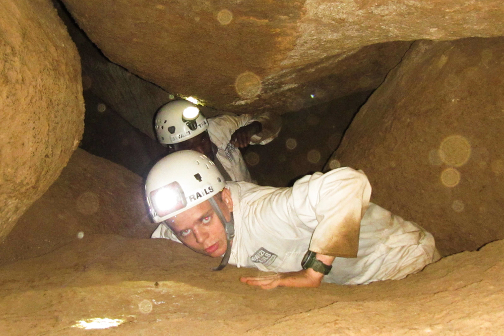Crawling along a 7 meter tunnel